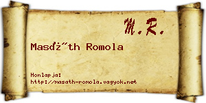 Masáth Romola névjegykártya